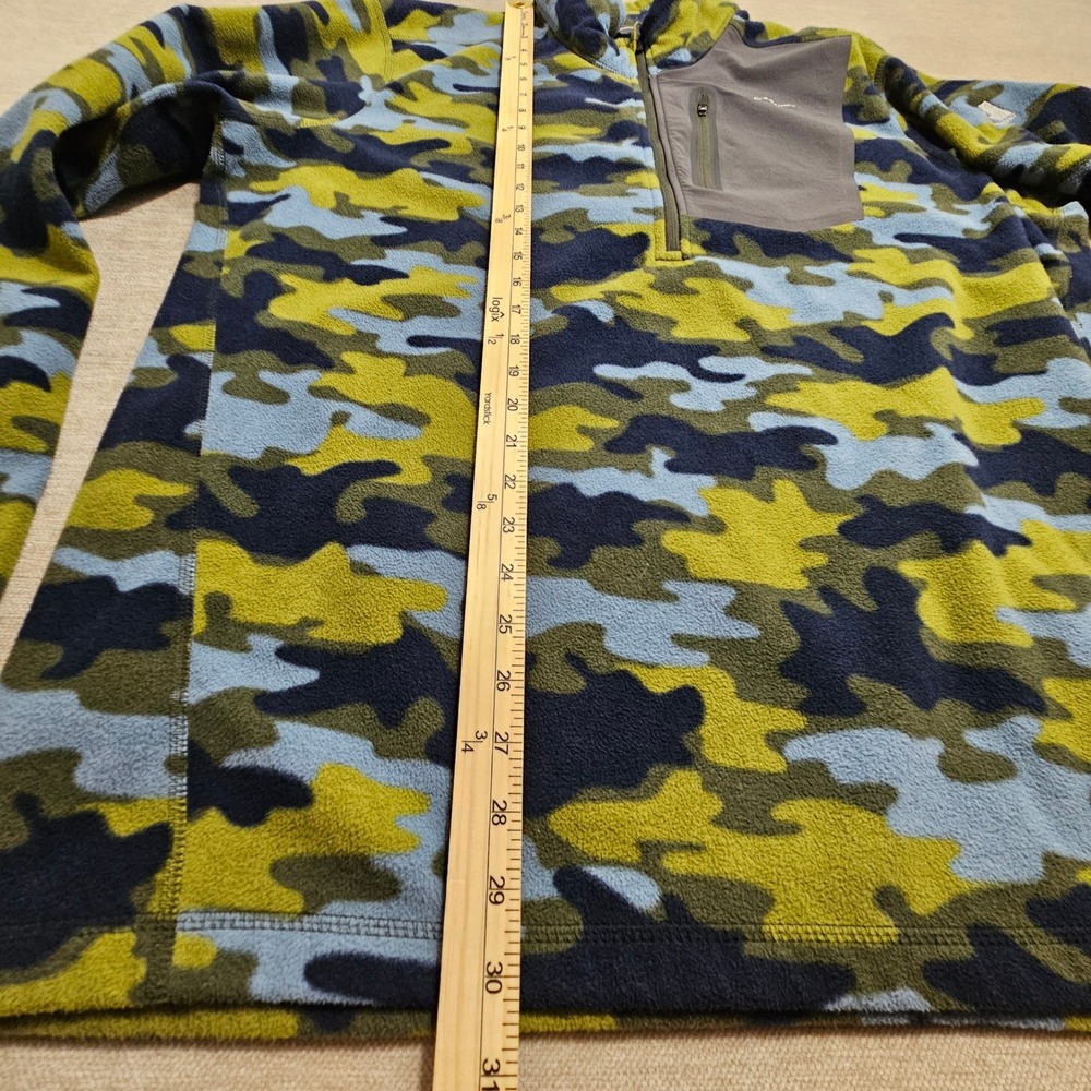 Eddie Bauer First Ascent Fleece Pullover Mens TXL Blue Green Camo Quarter Zip‎ - Picture 4 of 8